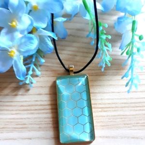 Gold and Teal Necklace